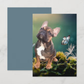 Postkarte französische  Bulldogge  セーブザデート (正面/裏面)