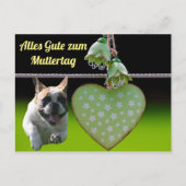 Postkarte französische Bulldogge Muttertag ポストカード (正面)
