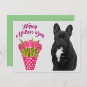 Postkarte französische Bulldogge Muttertag ポストカード (正面/裏面)