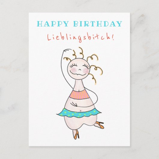 Postkarte Geburtstag Happy Birthday Lieblingsbitch ポストカード (正面)