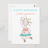 Postkarte Geburtstag Happy Birthday Lieblingsbitch ポストカード (正面/裏面)