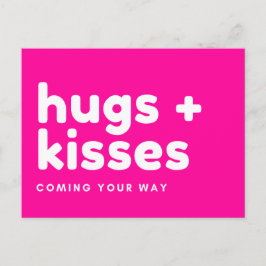 Postkarte - "hugs + kisses coming your way" ポストカード
