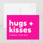 Postkarte - "hugs + kisses coming your way" ポストカード (正面/裏面)