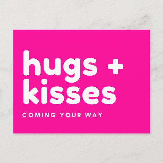 Postkarte - "hugs + kisses coming your way" ポストカード (正面)