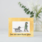 postkarte,hund,mann,leine,spars ポストカード (スタンド正面)