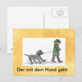 postkarte,hund,mann,leine,spars ポストカード (正面/裏面)