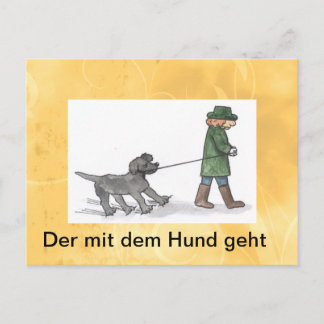 postkarte,hund,mann,leine,spars ポストカード