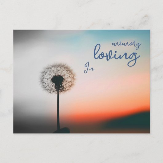 Postkarte "In loving memory" mit Pusteblume ポストカード (正面)