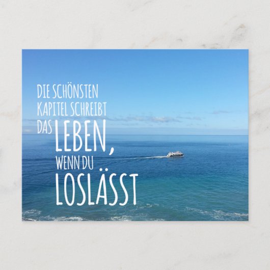 Postkarte „Loslassen“ mit Blick auf das weite Meer ポストカード (正面)