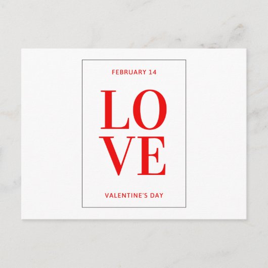 Postkarte - "Love You Feb 14 Valentines Day" ポストカード (正面)