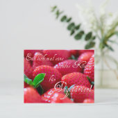 Postkarte mit Erdbeeren für Vegetarier! ポストカード (スタンド正面)