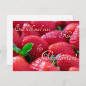 Postkarte mit Erdbeeren für Vegetarier! ポストカード (正面/裏面)