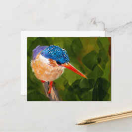 Postkarte mit handgemaltem Eisvogel ポストカード