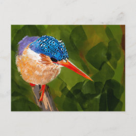 Postkarte mit handgemaltem Eisvogel ポストカード