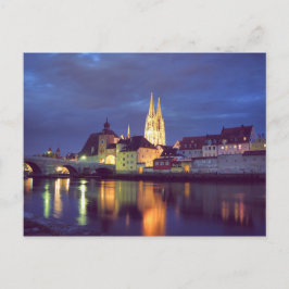 Postkarte Regensburg in der Nacht ポストカード