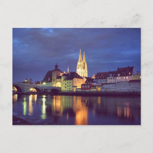 Postkarte Regensburg in der Nacht ポストカード (正面)