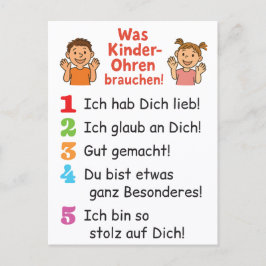 Postkarte „Was Kinderohren brauchen“  ポストカード