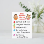 Postkarte „Was Kinderohren brauchen“  ポストカード (スタンド正面)