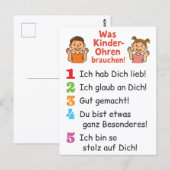 Postkarte „Was Kinderohren brauchen“  ポストカード (正面/裏面)