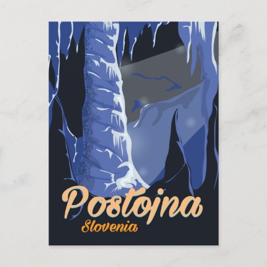 Postojna Sloveniaヴィンテージ旅行ポスター ポストカード (正面)