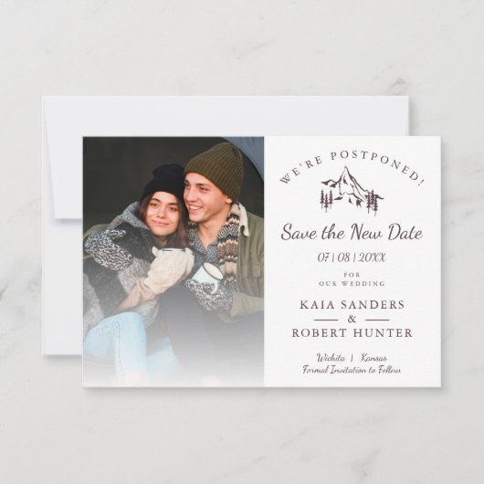 Postponed Wedding Couple Photo Mountain Landscape (正面)