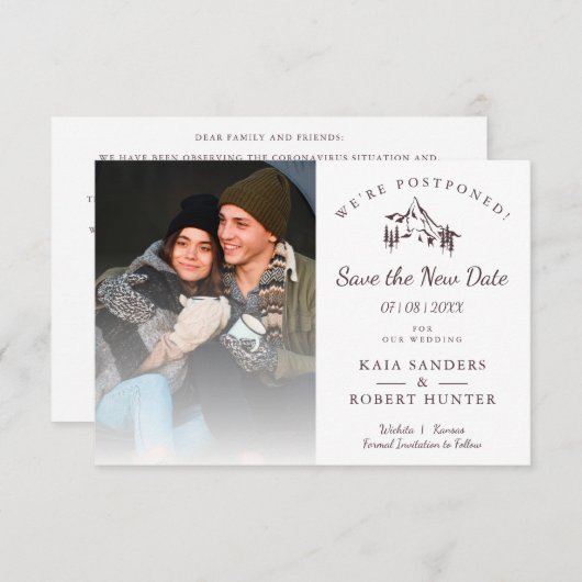 Postponed Wedding Couple Photo Mountain Landscape (正面/裏面)