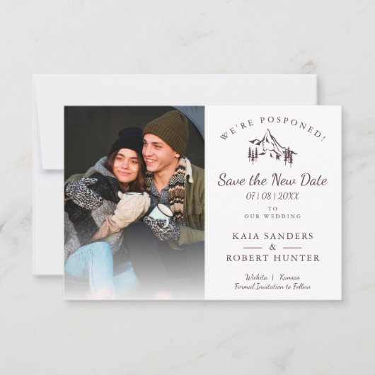 Postponed Wedding Couple Photo Mountain Landscape (正面)