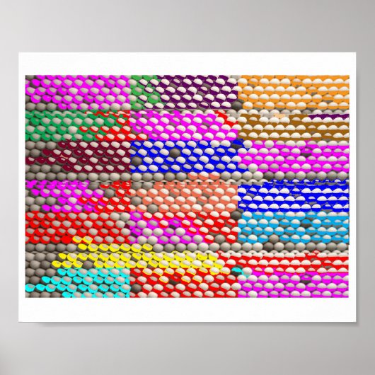 POSTSグラフィックパターンスター花 ポスター (正面)