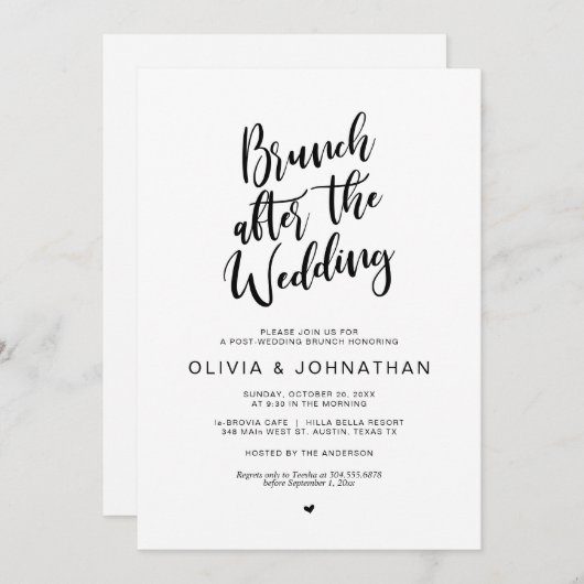 Post's、Brunch 結婚 after's、Black 結婚 script I 招待状 (正面/裏面)