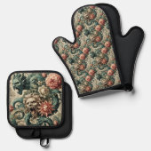 Posture of Perdition – ゴシックビクトリアン 鍋つかみ&鍋敷きセット (正面/裏面)