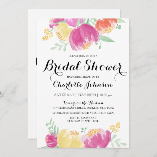 Posyの庭|のブライダルシャワーの招待状 招待状 (正面/裏面)