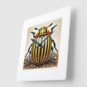 Potato beetle Leptinotarsa decemlineata 310824IREF スクエア壁時計 (傾斜)