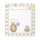 Potato birthday time capsule message ノートパッド (正面)