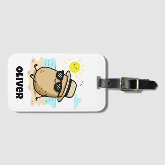 Potato On The Beach Summer Vibes ラゲッジタグ (正面横)