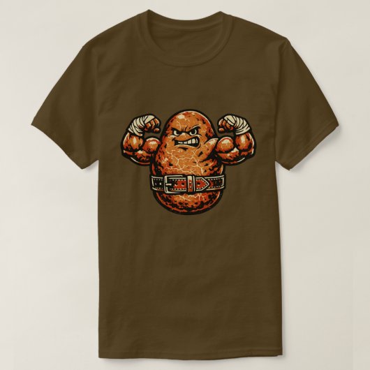 Potato Powerhouse — Vintage Retro Strongman Fighte Tシャツ (デザイン正面)