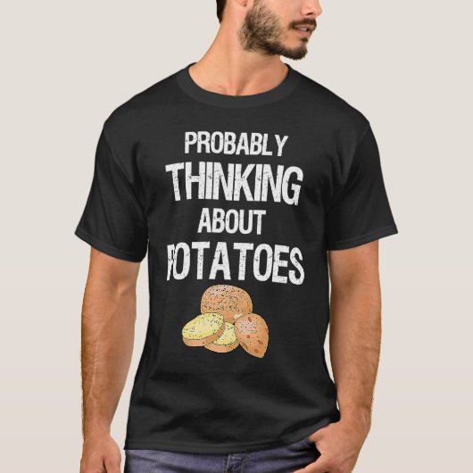 Potato Root Vegetable Vegan Vegetarian Thinking Ab Tシャツ (正面)