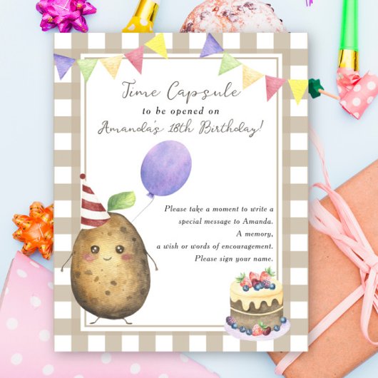 Potato Time Capsule 1st birthday gender neutral ポスター