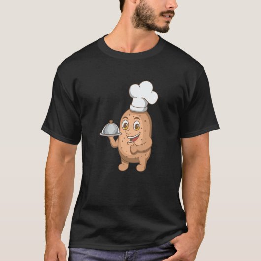 Potatoe Hobby Chef Ironic Vegetable Cooking Tシャツ (正面)