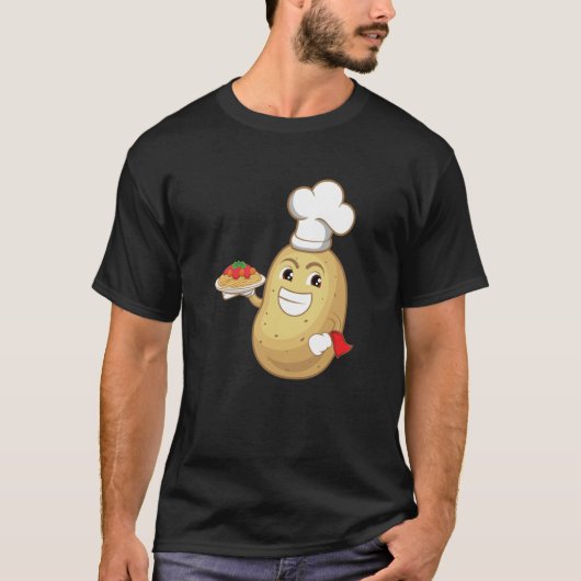 Potatoe Serving Spaghetti Restaurant Hobby Chef Tシャツ (正面)