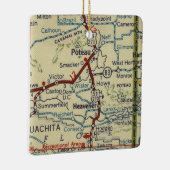 Poteau OKとHeavener Oklahomaの地図 セラミックオーナメント (右)