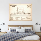 Potemkin – 船舶設計図プランSD キャンバスプリント (インサイチュ (寝室))