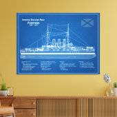 Potemkin - Ship Blueprint Plans ABD キャンバスプリント (インサイチュ (リビング))