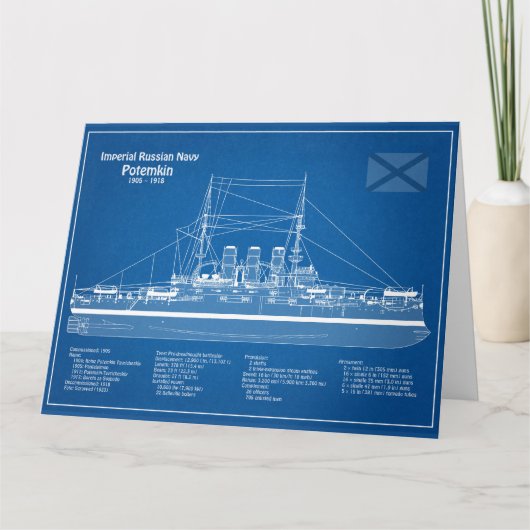 Potemkin - Ship Blueprint Plans ABD サンキューカード (正面)