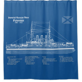 Potemkin - Ship Blueprint Plans ABD シャワーカーテン