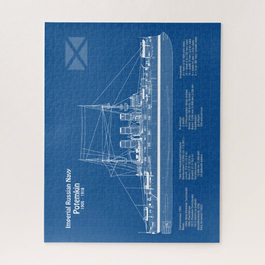 Potemkin - Ship Blueprint Plans ABD ジグソーパズル (縦)