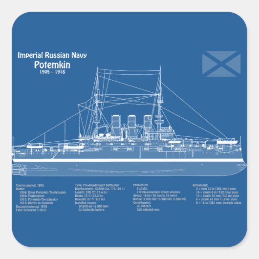 Potemkin - Ship Blueprint Plans ABD スクエアシール (正面)