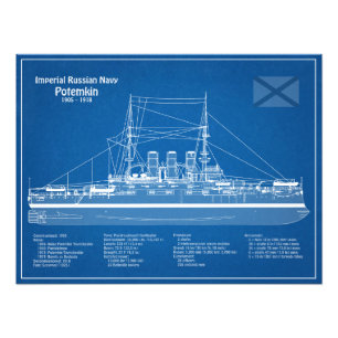 Potemkin - Ship Blueprint Plans ABD フォトプリント