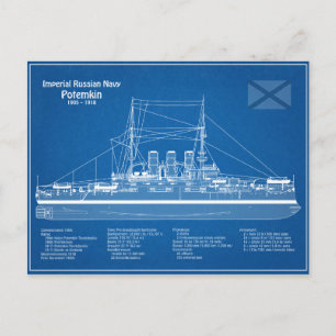Potemkin - Ship Blueprint Plans ABD ポストカード