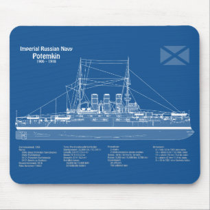 Potemkin - Ship Blueprint Plans ABD マウスパッド