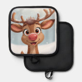 Potholder with Christmas design 鍋敷き (正面/裏面)